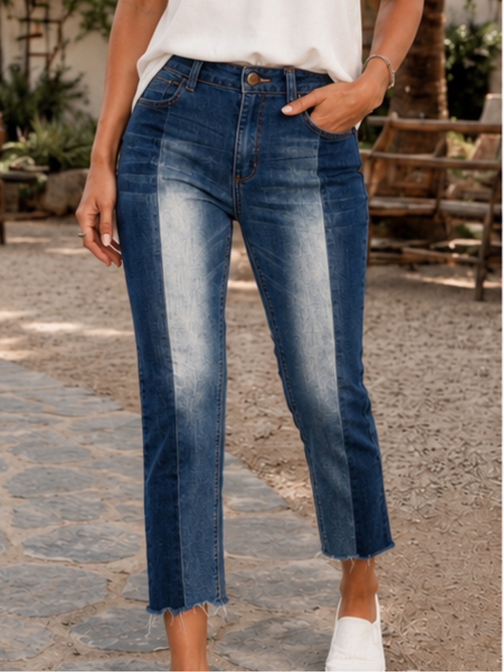 ban.jara Two-Tone Blue Women’s Jeans RARE!  Like New 28 Size 6